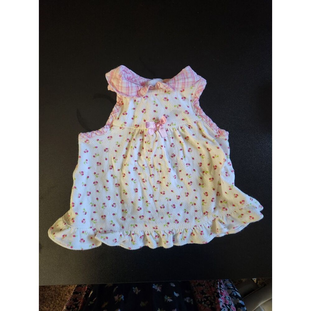 First Moments Baby Girl 3-6M Pink Floral Plaid Ruffle Dress